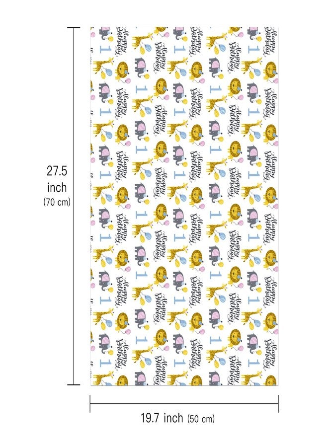 WRAPAHOLIC 1st Birthday Wrapping Paper Sheet - 6 Sheets Cute Animal Design Folded Flat for Birthday, Party, Baby Showers - 19.7 Inch X 27.5 Inch Per Sheet - Image 2